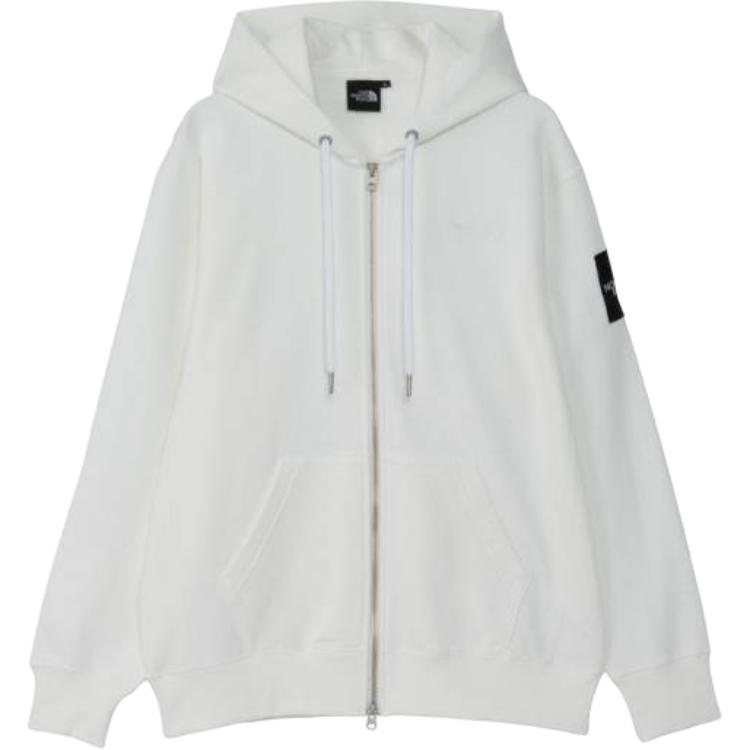 TNF White Zip-Up Hoodie Jacket with Long Sleeves NT12335-OW