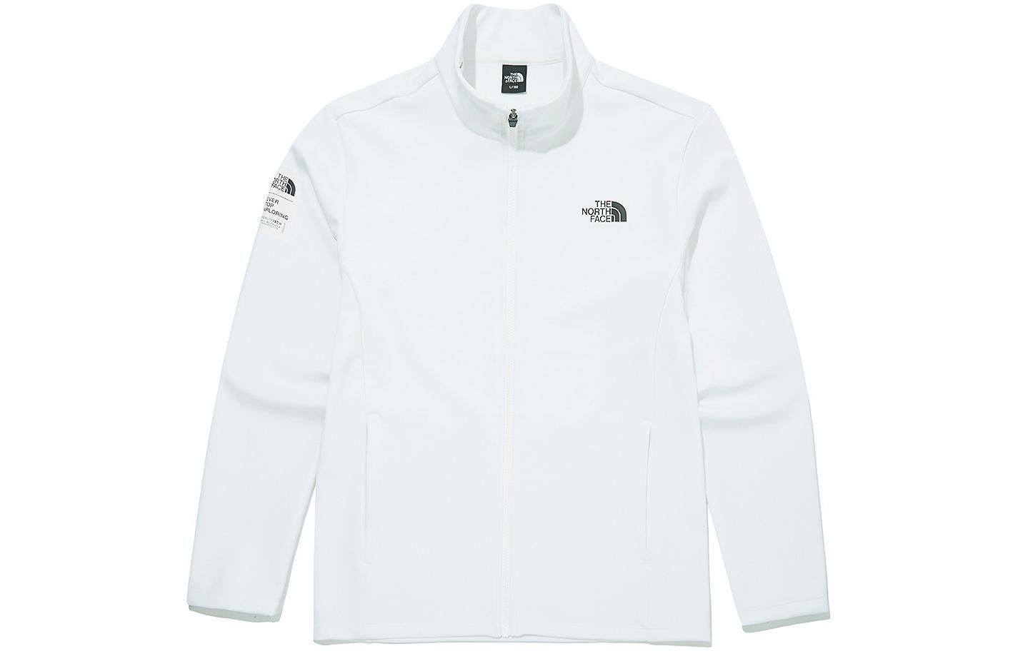 TNF White Zip-Up Jacket with Solid Logo Print NJ5JM00B
