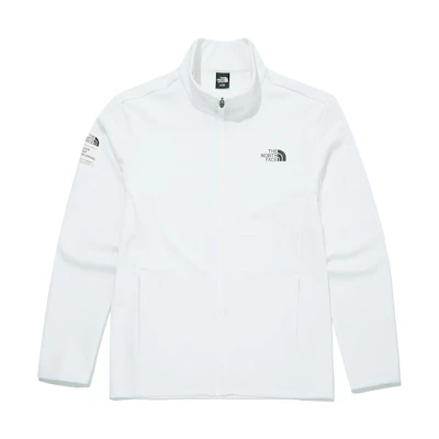 TNF White Zip-Up Jacket with Solid Logo Print NJ5JM00B