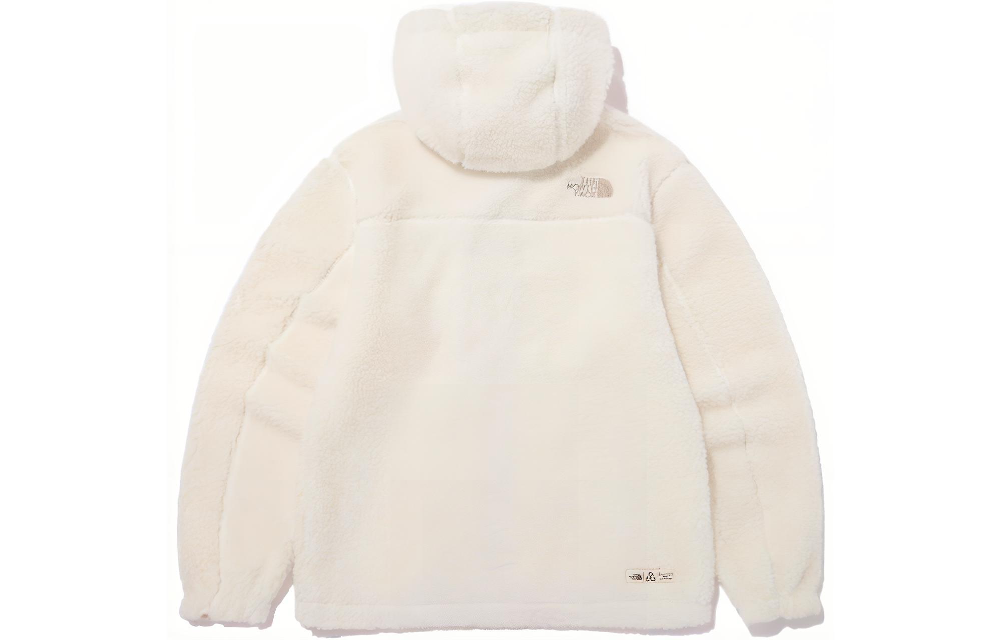 TNF White Zip Hoodie Fleece Jacket with Logo NJ4FN57A 圖 3
