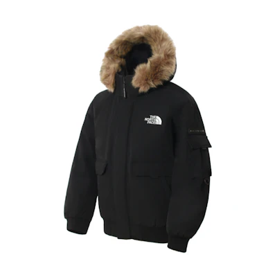 TNF Windproof Hooded Insulated Down Jacket Unisex Black NI1DP59A