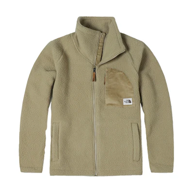 TNF Winter Fleece Jacket with Logo Stand Collar - Khaki NF0A5B14-PLX