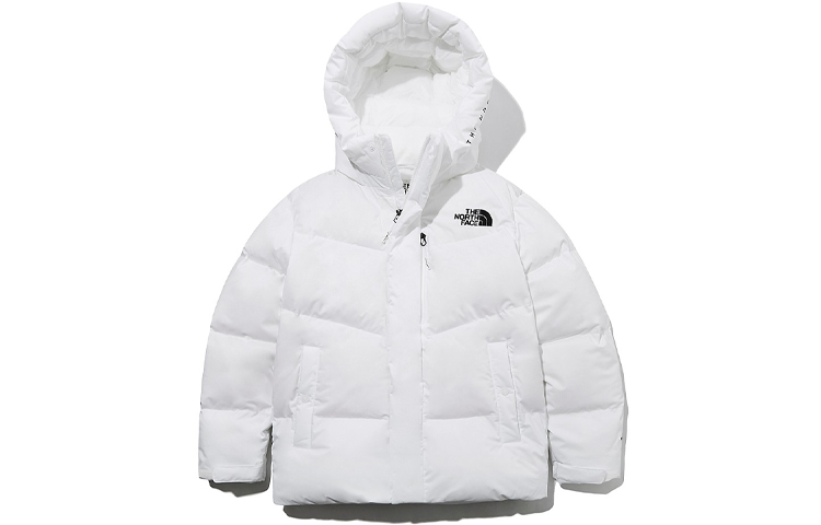 TNF Winter Logo Embroidered Hooded Jacket White NJ1DL51K