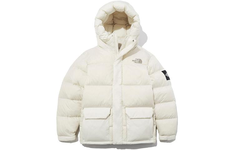 TNF Winter Puffer Jacket Beige Hooded Thermal Coat NJ1DL53K