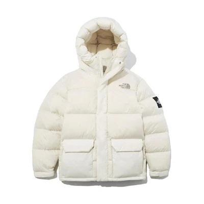 TNF Winter Puffer Jacket Beige Hooded Thermal Coat NJ1DL53K
