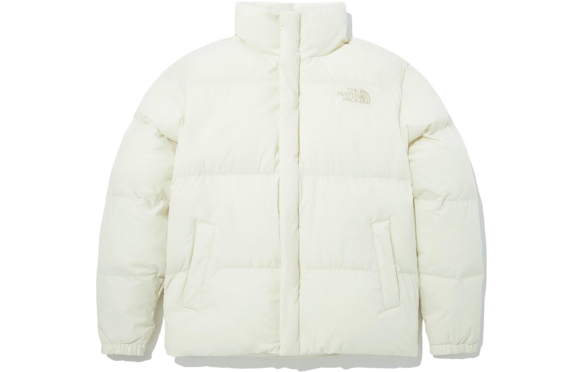 TNF Winter Unisex Puffer Jacket, Beige with Logo Print. NJ3NN52L