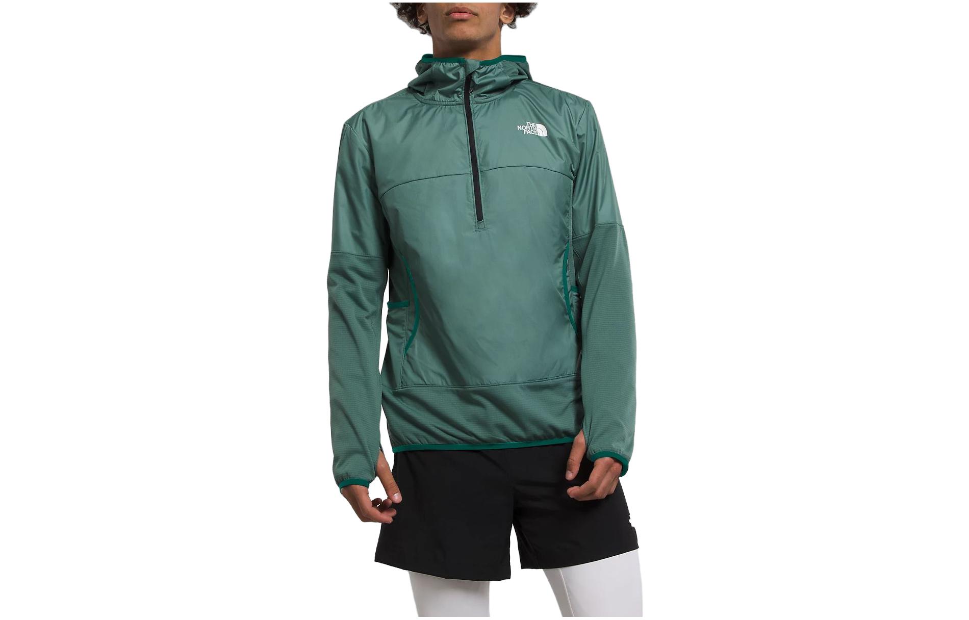 TNF Winter Warm Pro ¼-Zip Hoodie Letter Print Green for Men NF0A84KP-I0F