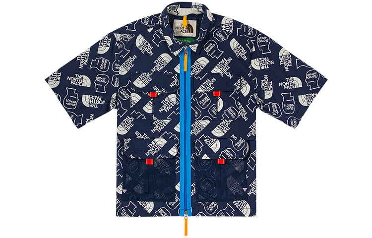 The North Face x Brain 76 Boxy Mountain Shirt Multi-Pocket Blue 529V-WF3