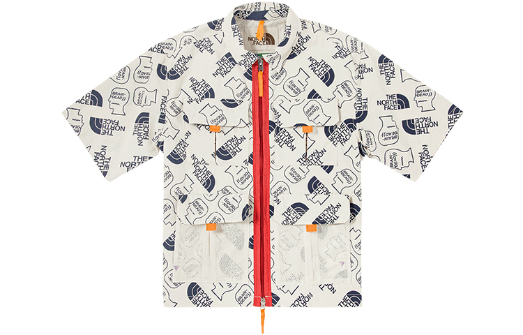 The North Face x Brain 76 Boxy Short Sleeve Multi-Pocket White Mountain Shirt 529V-WF4