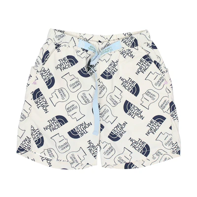 TNF Brain Dead 77 Baggy Climber Shorts White Print 529Z-WF4
