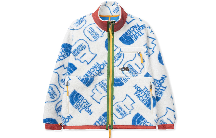 TNF Brain Dead All-Over Fleece Jacket White NF0A52A1-WE9