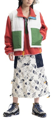 THE NORTH FACE x Brain Dead Patchwork Down Vest Unisex Putih Musim Dingin. 52BT-11P Sizing THE NORTH FACE x Brain Dead Patchwork Down Vest Unisex Putih Musim Dingin. 52BT-11P