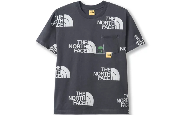 The North Face x Brain Dead Logo Pocket Gray Unisex Relaxed T-Shirt NF0A3YCU0C5