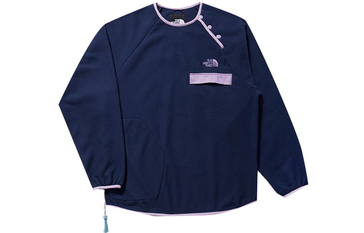 The North Face x CLOT Embroidered Fleece Logo Sweatshirt for Men Celestial Blue NF0A873B-8K2