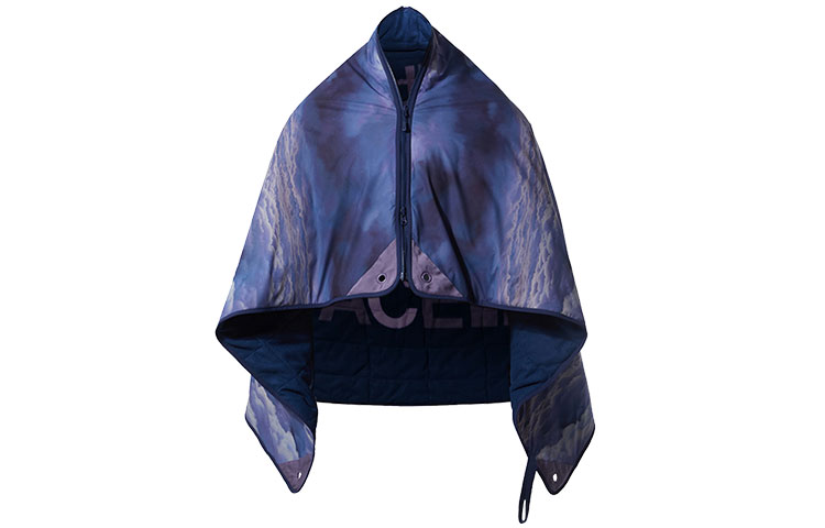 THE NORTH FACE x CLOT SS23 Cloud Print Zip Poncho Cyan Blue Unisex Cape. NF0A8735-OQ8