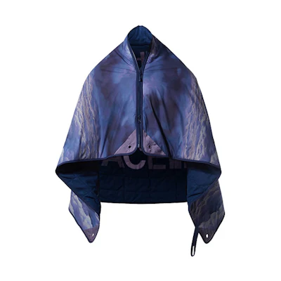 THE NORTH FACE CLOT SS23 Cloud Print Zip Poncho Cyan Blue Unisex Cape. NF0A8735-OQ8