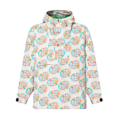 TNF Gucci FW22 Logo Pattern Colorblock Hoodie Jacket Ivory Men 671467-ZAH9J-9486