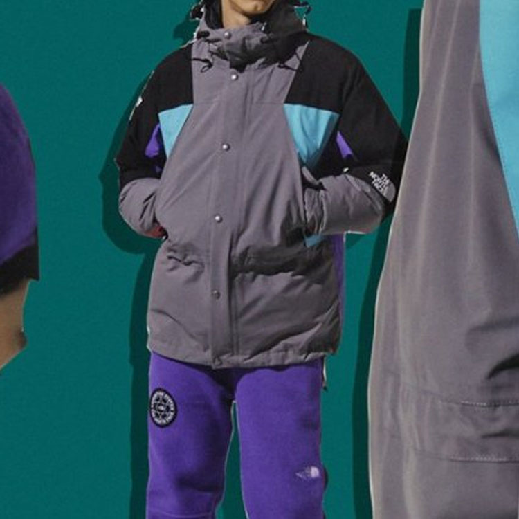 Shop The North Face x INVINCIBLE 1994 復古標誌防風外套 灰色夹克 NF0A5B1Q-0UZ