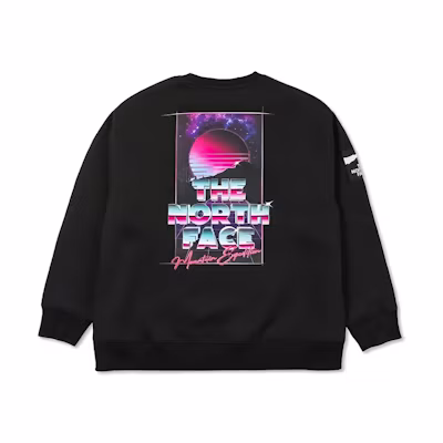 THE NORTH FACE INVINCIBLE Metaverse Neon Print Crewneck Sweatshirt Black Men. NF0A7QVT-JK3