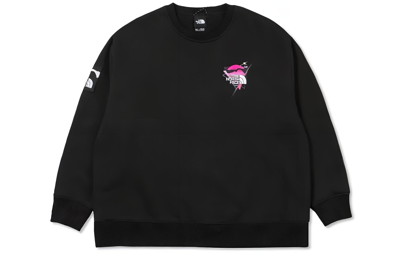 Lookbook THE NORTH FACE x INVINCIBLE Metaverse Neon Print Crewneck Sweatshirt Hitam Pria. NF0A7QVT-JK3