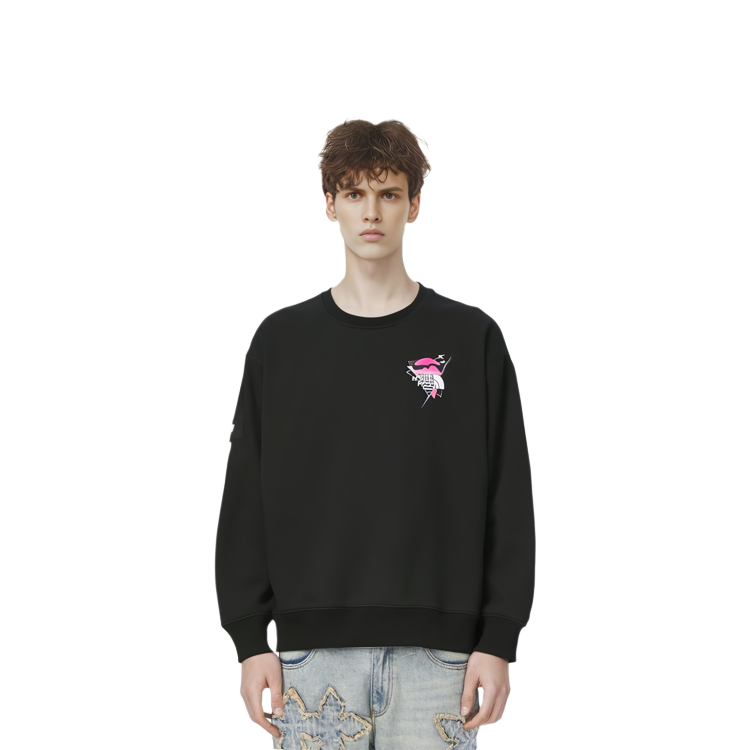Shop THE NORTH FACE x INVINCIBLE Metaverse Neon Print Crewneck Sweatshirt Hitam Pria. NF0A7QVT-JK3