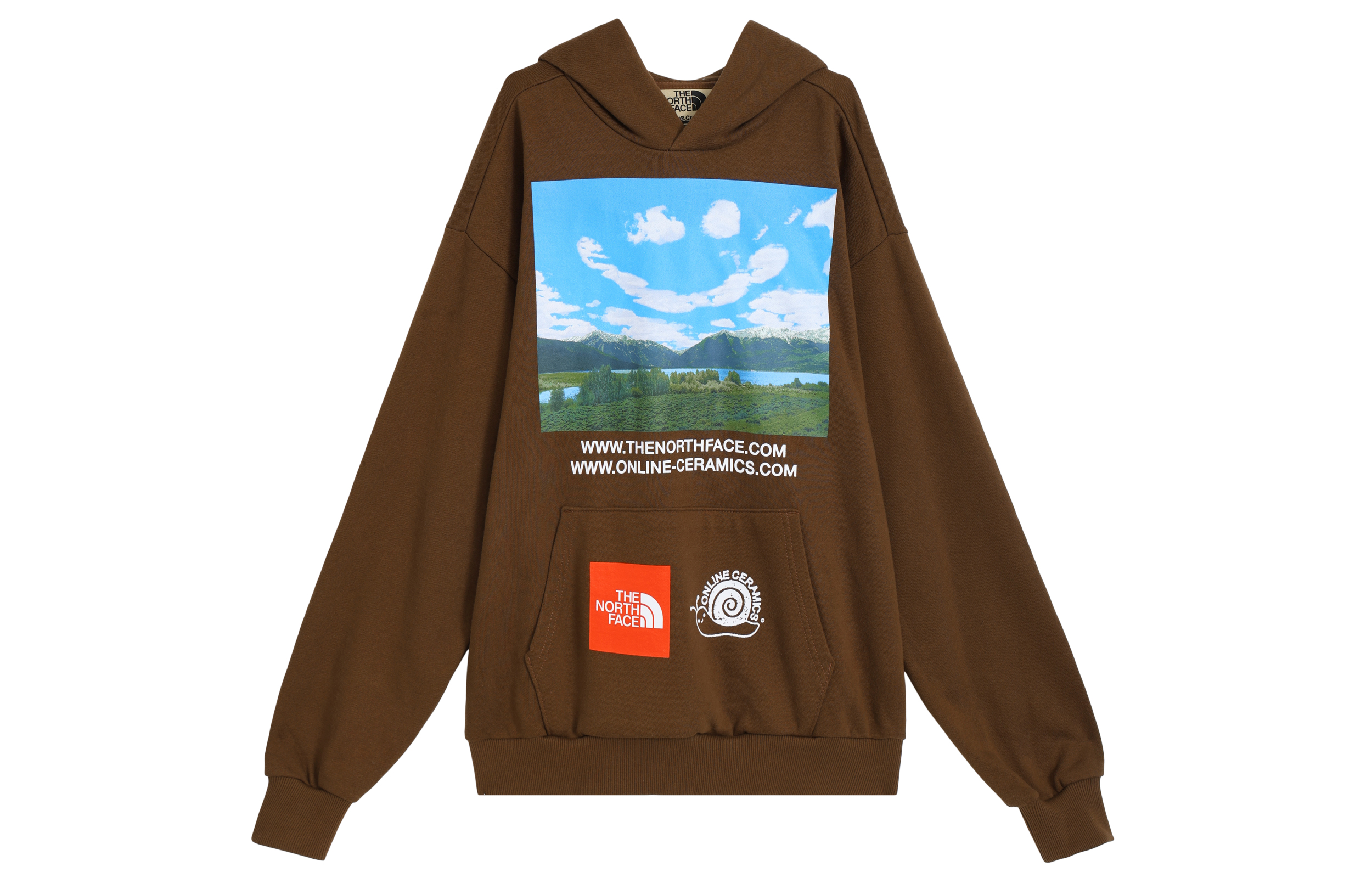 The North Face x Online Ceramics SS23 Brown Happy Face Hoodie Unisex NF0A84RV-0KA