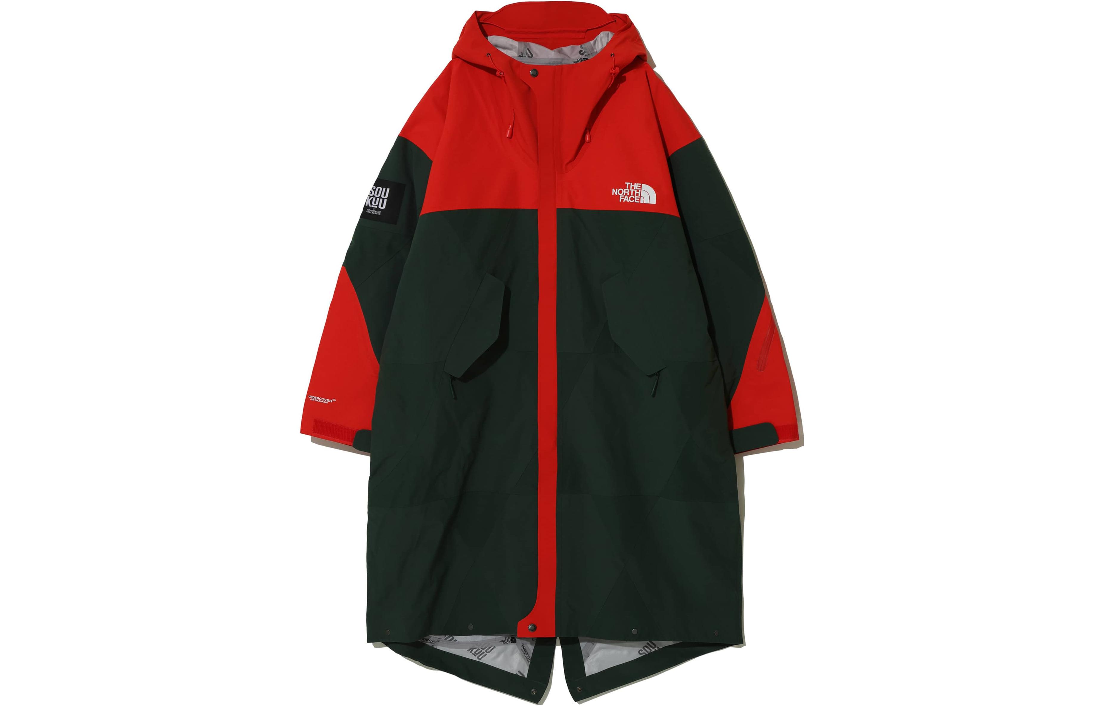 TNF SOUKUU FW24 Red Waterproof Long Jacket Unisex NS2C4301-GREEN