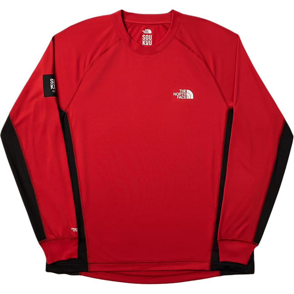 The North Face x Soukuu Trail Run Logo Long Sleeve Moisture-Wicking Tee Red Unisex. NF0A87UK-VOL