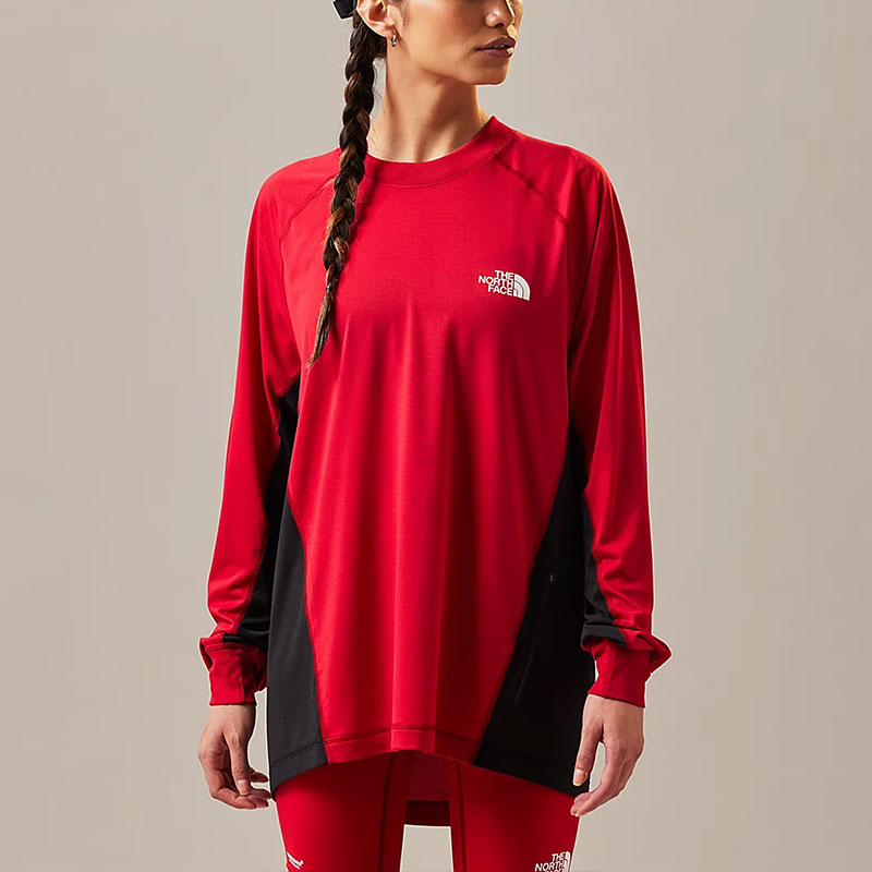 Lookbook The North Face x Soukuu 紅色長袖排汗T恤 男女款. NF0A87UK-VOL