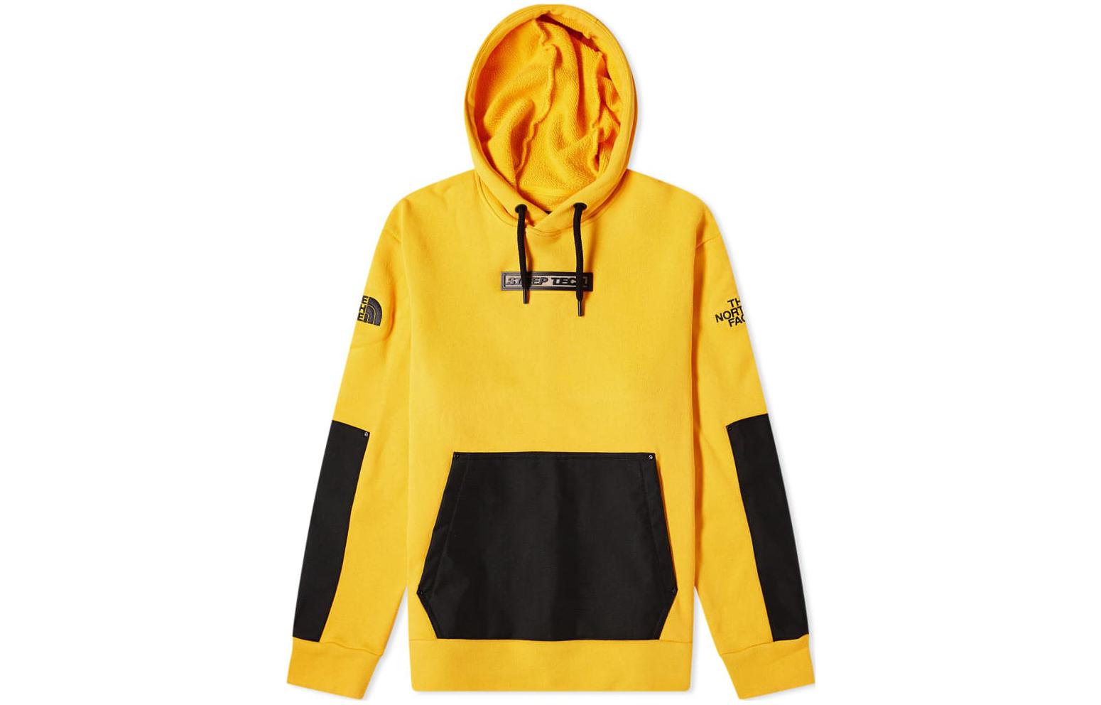 TNF Yellow Black Colorblock Logo Hoodie Sweatshirt NF0A4R5G-ZU3