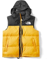 The North Face Yellow Colorblock Down Vest with Hood NF0A496T-70M The North Face Yellow Colorblock Down Vest with Hood NF0A496T-70M