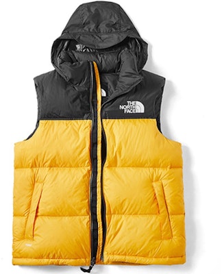 The North Face Yellow Colorblock Down Vest with Hood NF0A496T-70M Buy The North Face Yellow Colorblock Down Vest with Hood NF0A496T-70M