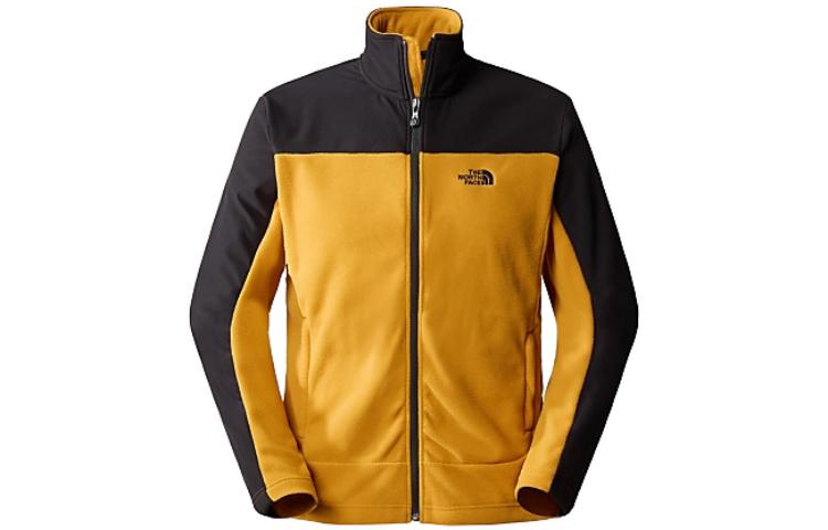 TNF Yellow Colorblock Retro Track Jacket with Embroidered Logo NF0A3BTI-AUV