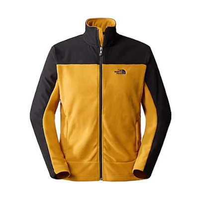 TNF Yellow Colorblock Retro Track Jacket with Embroidered Logo NF0A3BTI-AUV
