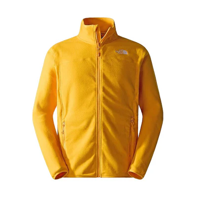 TNF Yellow Fleece Jacket with Solid Logo and Stand Collar NF0A855X-56P