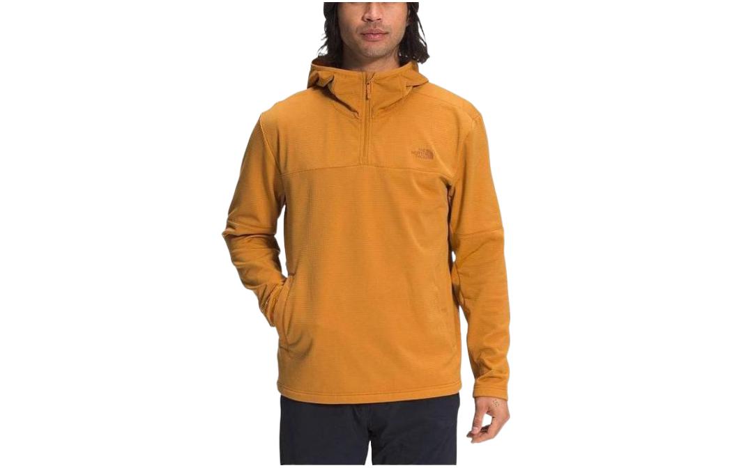 TNF Yellow Half-Zip Pullover Logo Long-Sleeve Sweatshirt NF0A5365-HBX