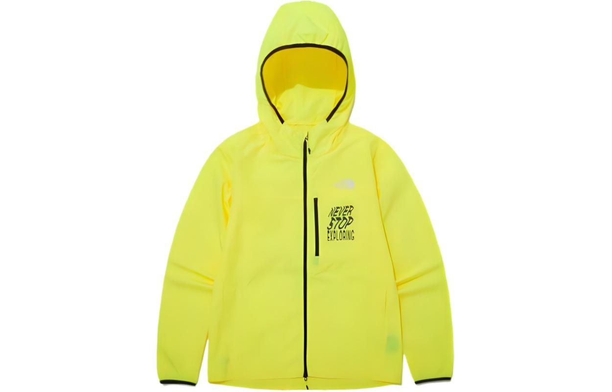 TNF Yellow Hooded Zip-Up Jacket with Multi-Pocket Design NJ3LQ04B