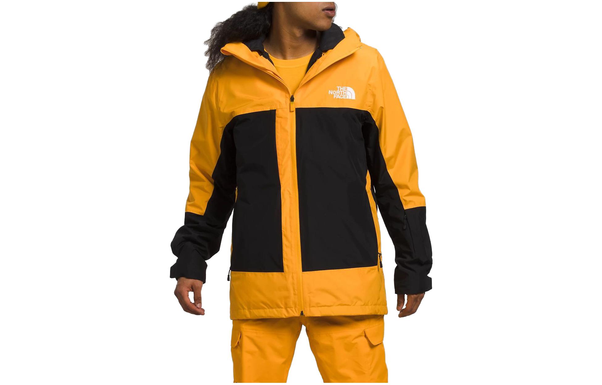 TNF Yellow Hoodie Jacket with Letter Print and Zipper Closure NF0A7WYE-56P