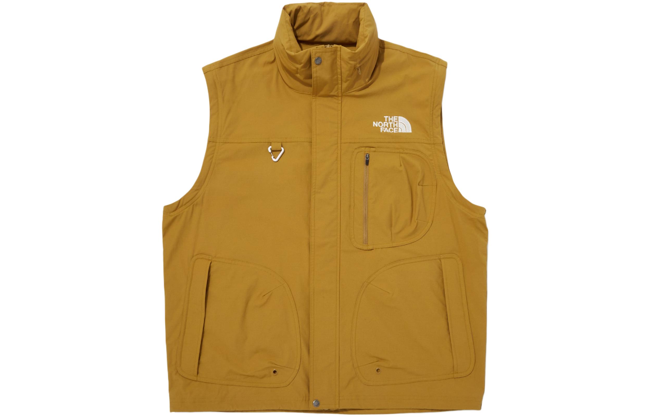 TNF Yellow Logo Print Multi-Pocket Utility Zip Jacket for Men NJ3BQ06C 圖 4