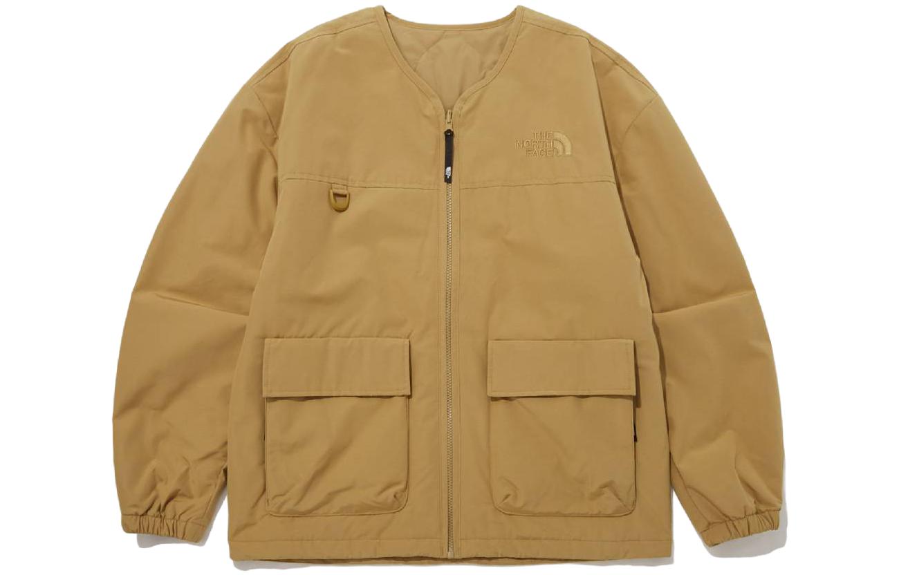 TNF Yellow Logo Workwear Puffer Jacket with Dual Pockets for Men NJ3NP55K