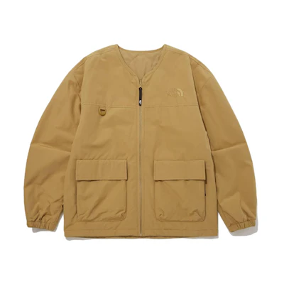 TNF Yellow Logo Workwear Puffer Jacket with Dual Pockets for Men NJ3NP55K