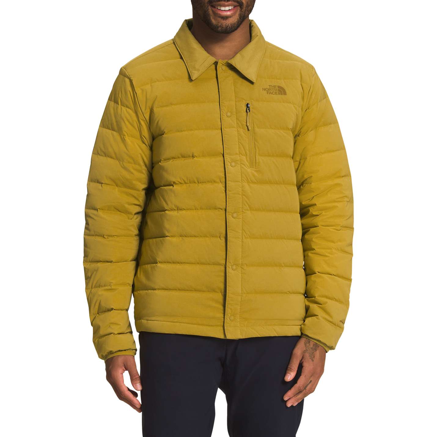 TNF Yellow Outdoor Stretch Down Jacket for Warmth and Comfort NF0A7UJG-76S