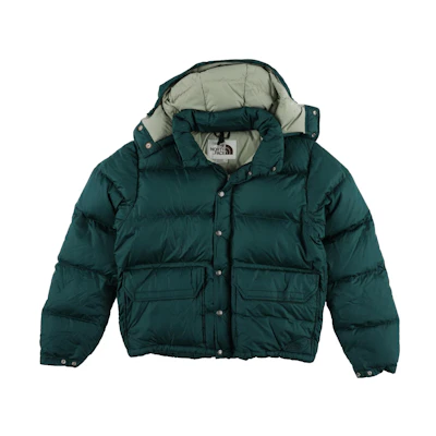 TNF Yellow Pine Green Hooded Puffer Down Jacket nf0a7us3-d7v
