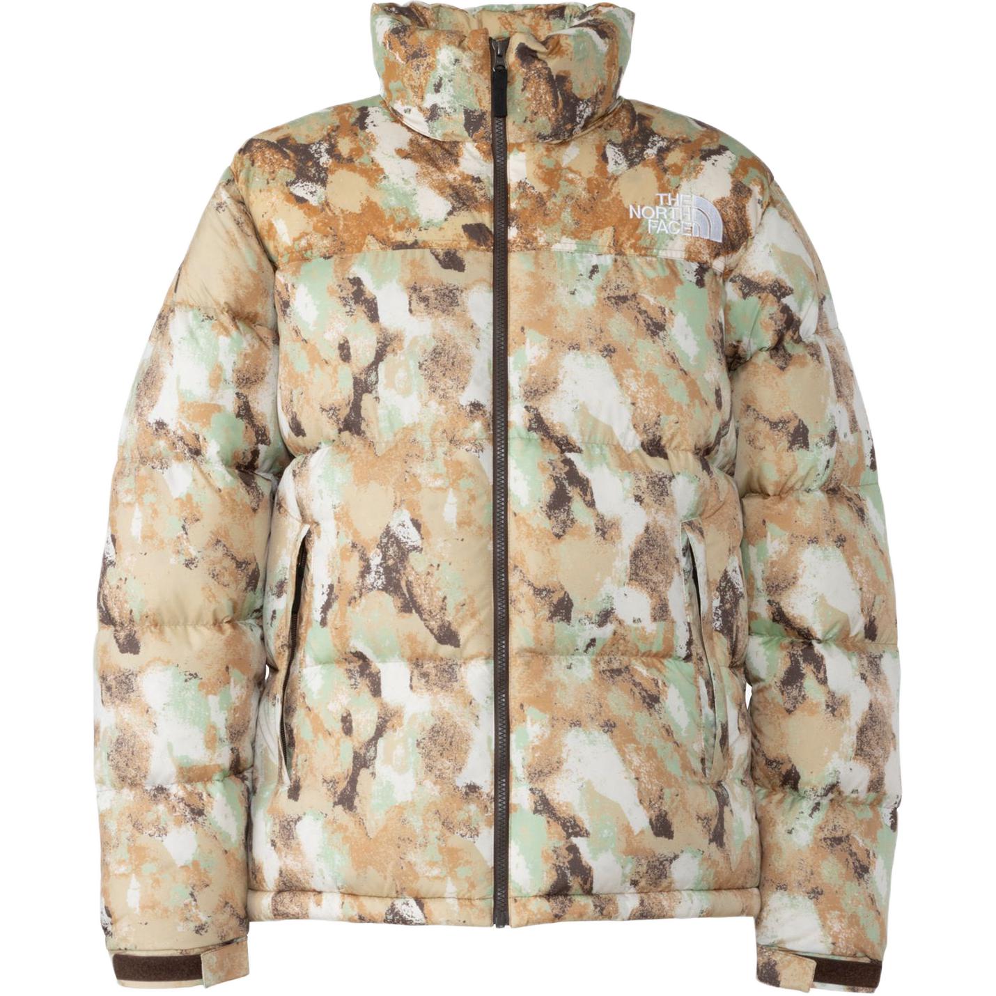 TNF Yellow Printed Zip-Up High Collar Down Jacket ND92336EA服装