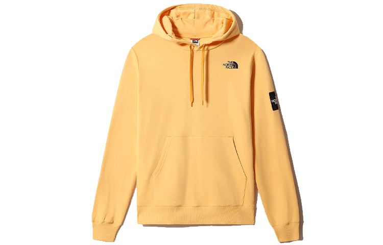 TNF Yellow Pullover Hoodie with Back Letter Print NF0A7R2l-OUT