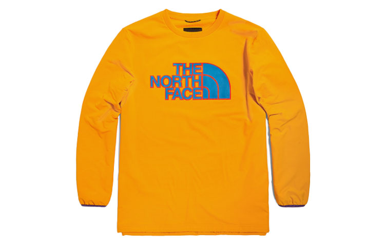 TNF Yellow Retro Letter Logo Sweatshirt - Unisex Quick-Dry Knit NF0A4U6D-56P