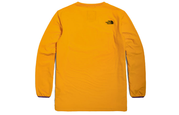 TNF Yellow Retro Letter Logo Sweatshirt - Unisex Quick-Dry Knit NF0A4U6D-56P 圖 3