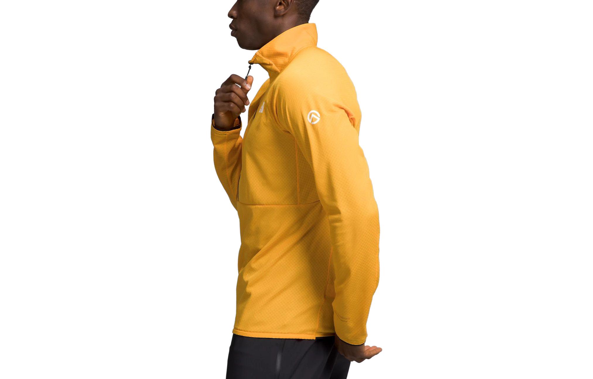 Shop The North Face 黃色修身半拉鍊套頭運動衫 NF0A5J8R-56P