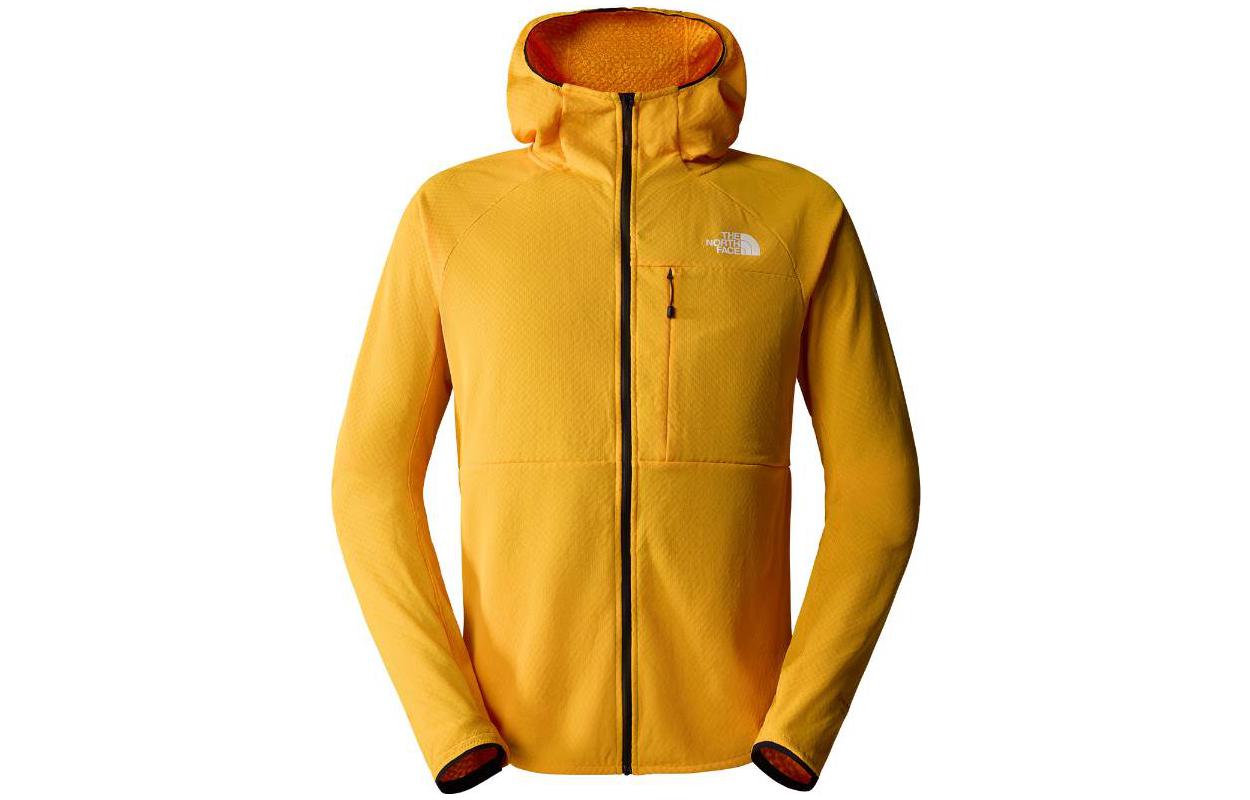 TNF Yellow Solid Color Zip Hoodie Jacket NF0A5J7S-56P