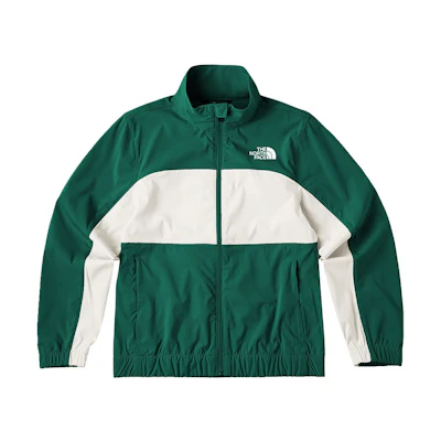 TNF Youth Letter Print Jacket Green/White High Collar Long Sleeve NF0A89XC-84O